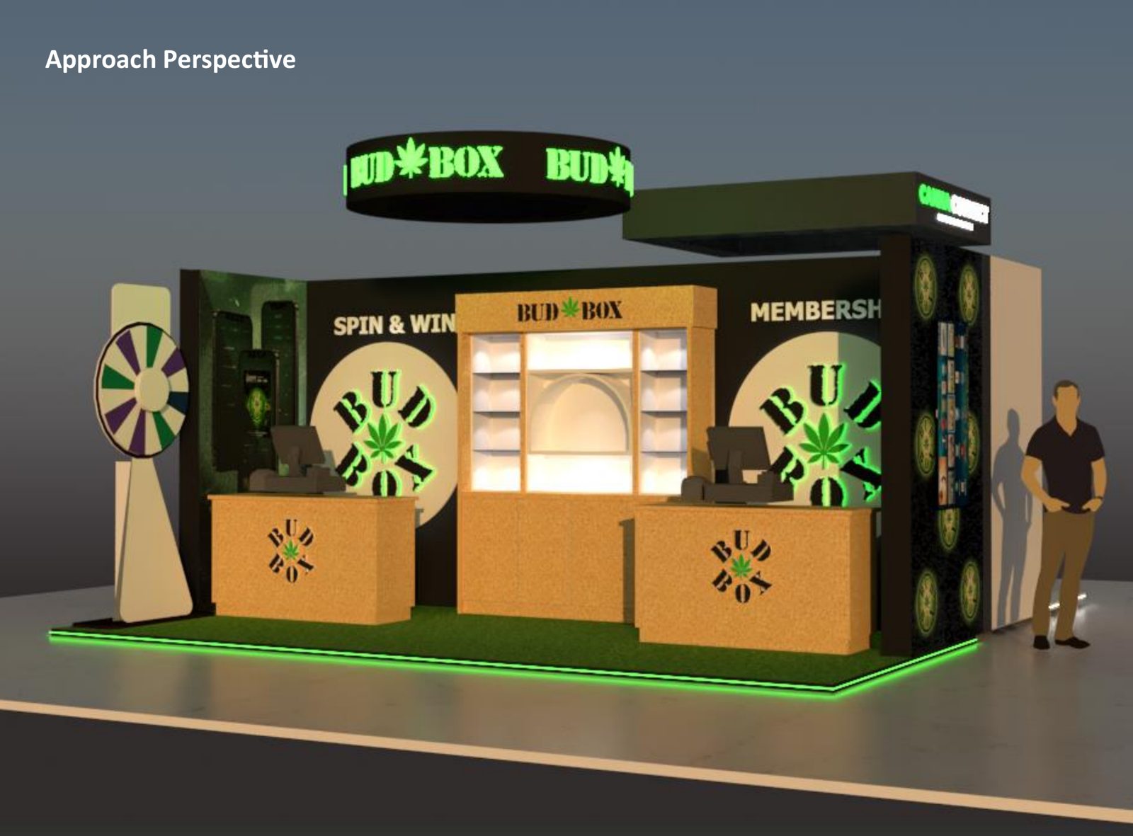 Bud Box stand: render